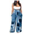 thumbnail image 2 of SMihono Pantalons en Lin Femmes Mode Grande Taille Décontractée en Vrac Femmes Décontractée Sans Manches Sangles Lâches Impression Taille Haute Jambe Large Jumpsuit Rompers avec Poche Pantalon de Jambe Large Femmes, jusqu'à 65% de Réduction!, 2 of 5