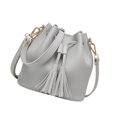 thumbnail image 3 of fastboy Bucket Shoulder Bag Drawstring Bag Purse Handbags Small Shopping Gray, 3 of 4