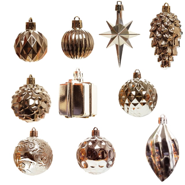 Birdeem 12Pcs Christmas Tree Ornament Pendant Party Supplies Tree Hanging Plastic Ball