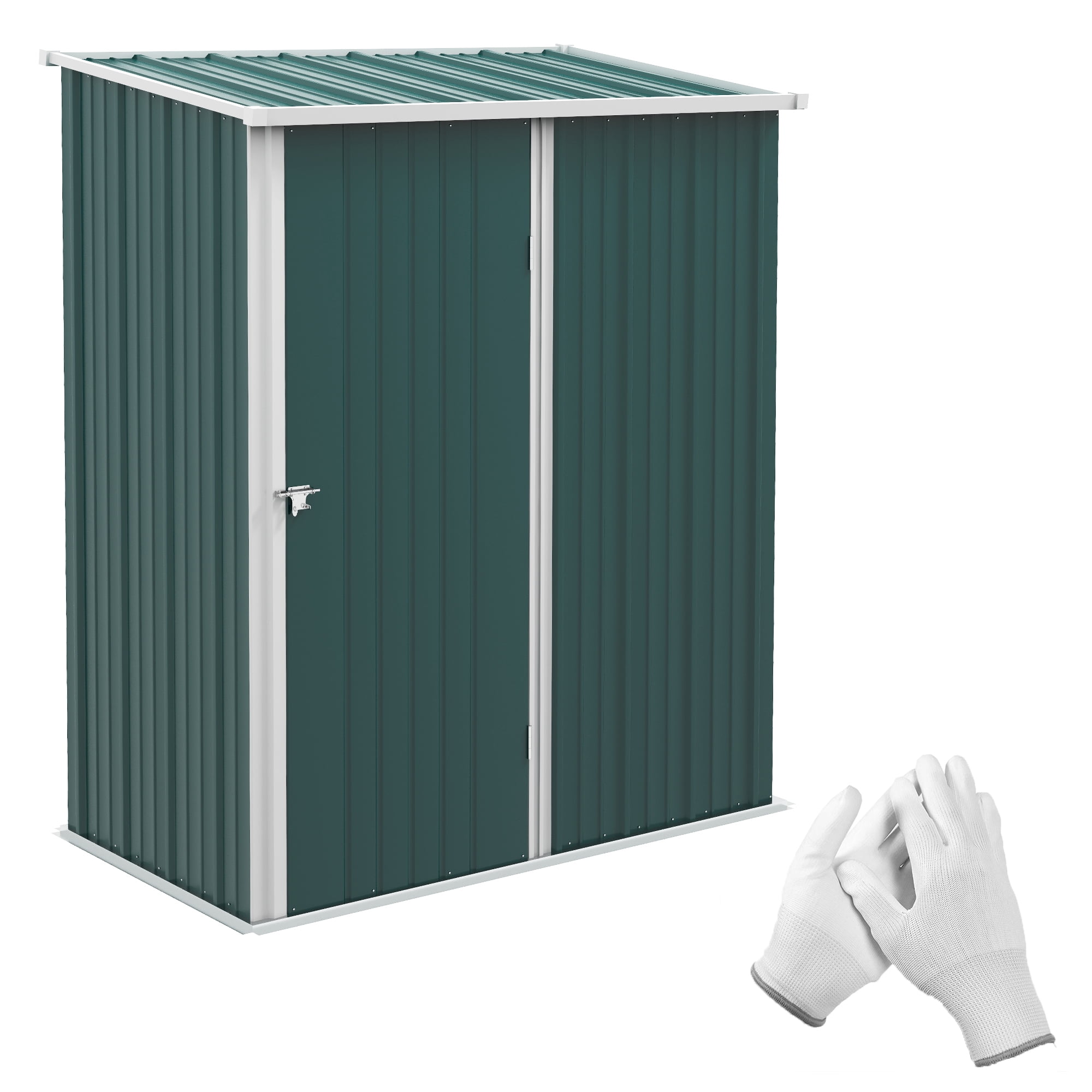 Outsunny 5'x3' Outdoor Storage Shed w/ Single Door, Green