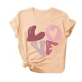 thumbnail image 2 of Styesk T-Shirts pour Femmes Saint-Valentin Graphique Décontracté Grande Taille Hauts Imprimé Cœur Hauts de Sortie Confortables Doux Col Rond T-Shirts Chandail Mode Léger Manches Courtes T-shirt, 2 of 3