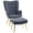 Dark Grey, variant on HOMCOM Modern Accent Chair with Ottoman Upholstered Armchair Dark Blue