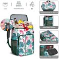 thumbnail image 3 of Vibrant Colorful Floral Insulated Backpack Cooler, Leakproof Cooler Bag with Exotic Flower Pattern for Outdoor Use, 3 of 5