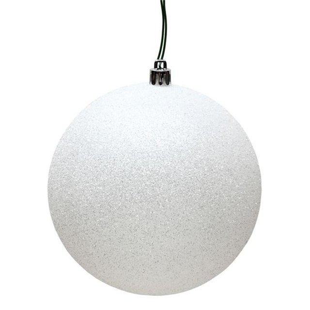Vickerman N593011DG Boule d'Ornement de Noël à Capuchon Percé Pailleté Blanc de 12 Po