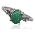 thumbnail image 1 of thinsony Female Silver Ring Portable Zircon Rhinestone Rings Girlfriends Bridal Ornaments Jewellery Accessory Wedding Engagement Green Size 11, 1 of 8