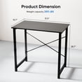 thumbnail image 3 of edx Bureau d'Ordinateur de 79 cm (31 Pouces), Table de Travail Robuste pour Adulte, Noir, 3 of 7