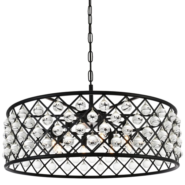 Elegant Lighting Madison 32" 8 Light Royal Crystal Pendant Lamp