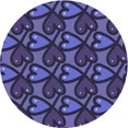 thumbnail image 1 of Ahgly Company Tapis d'Intérieur Rond Lavable en Machine Bleu Transitionnel, 8 Pieds Rond, 1 of 7