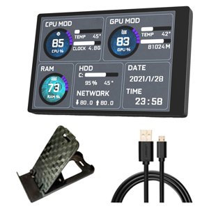 Miulika 3,5'' IPS Affichage pour CPU GPU HDD Accessoires Moniteur informatique USB Secondaire