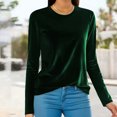 thumbnail image 2 of Timegard Hauts Grande Taille pour Femmes Manches Longues Col Rond Tee Basique Automne Décontracté Ample Chaud Blouse, 2 of 6