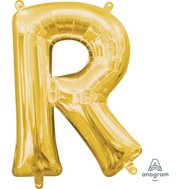 Anagram International Party-Eh! Ballon Lettre R Doré, un Ballon en Feuille d'Or en Forme de Lettre R avec Onglets de Gonflage, Conçu pour les Décorations de Fête Sans Hélium et Convenant aux Célébrations Festives Ou aux Toiles de Fond photo.