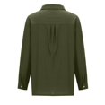 thumbnail image 3 of Yuyuzo Womens Button down Shirts Cotton Linen Fall Loose Casual Long Sleeve Solid Color Blouses, 3 of 5