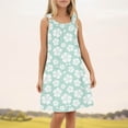 thumbnail image 2 of WEIYLL Robes pour Filles Sortie de Plage Sans Manches Débardeur Imprimé Palmier Fleur Volants Robe Vert Menthe 13-14 Ans, 2 of 4