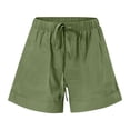 thumbnail image 4 of Pisexur Womens Shorts Solid Color Elastic Waist Shorts Summer Casual Adjustable Drawstring Shorts Quick Dry Gym Yoga Workout Shorts Comfy Loose Linen Shorts Plus Size Shorts with Pockets S-5XL, 4 of 7