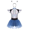 thumbnail image 4 of iiniim 2 Pcs Costume d'Alien pour Femme Costume de Combattante Spatiale à Paillettes Justaucorps d'Astronaute Robe Tutu Tenue d'Alien Bleu TG, 4 of 5