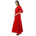 thumbnail image 2 of Bimba Women's 3/4 Sleeve Summer Cotton Maxi Dress Drawstring Waist, 2 of 7