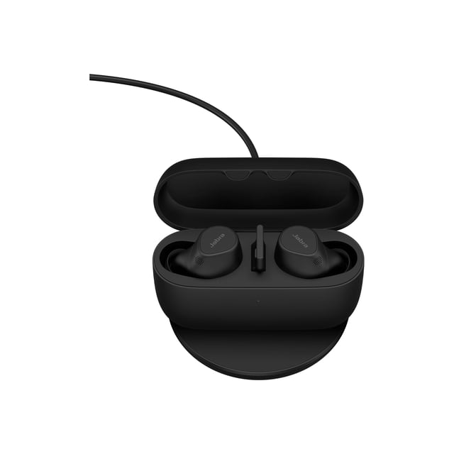 Jabra Evolve2 Buds UC - True wireless earphones with mic - in-ear - Bluetooth - active noise canceling - USB-A via Bluetooth adapter - noise isolating - black - Zoom Certified, Optimized for Google Meet