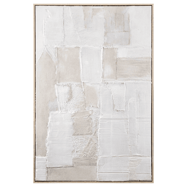 Bouclair White Natural Abstract Framed Art 30 X 45 in (76.2 X 114.3 cm)