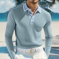thumbnail image 1 of Timegard Fall Shirts for Men Lapel V Neck Button Long Sleeve Work Business Casual Solid Color Comfy Tops, 1 of 6