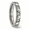 thumbnail image 4 of Bague en Titane Poli à Croisillons Rainurés avec Oxydes de Zirconium Taille 13, 4 of 6