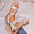 thumbnail image 1 of Sandales Habillées Gspmoly pour Femmes, Sandales Décontractées Mode pour Femmes à Bout Rond Confortables Sandales de Plage Sandales Décontractées Chaussures Sandales Compensées Argent 35, 1 of 9