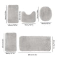 thumbnail image 3 of Dvkptbk Solid Color Bath Mats 5 Set Bathroom Rugs For 5 Pcs Toilet Mats Universal Soft Longhair Water Absorption Non-Slip Thick Machine Washable Easy To Dry Dark Color, 3 of 7