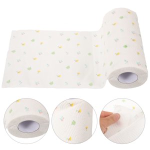 SHOWERORO 1 Roll Assorted Color Kitchen Paper Towel Oil-Absorbing Water-Locking for Household Use 587.53X8.25X0.01In