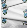 thumbnail image 2 of Soimoi Crepe Silk Fabric Leaves & Floral Block Decor Fabric Printed Yard 42 Inch Wide, 2 of 3