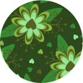 thumbnail image 1 of Ahgly Tapis d'Intérieur Lavable en Machine Carré Vert Forêt Foncé, 3 Pieds Carré, 1 of 7