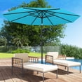 thumbnail image 2 of Gymax Parasol de Patio 300 cm, Parasol de Marché Robuste avec Mécanisme d'Inclinaison, Manivelle, Bleu, 2 of 10