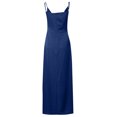 thumbnail image 4 of Meichang Robes d'Été Aguichant Portefeuille pour Femmes 2024 Été Sans Manches Longue Robe Moulante Décolleté en V Profond Robes Plissées Fente Boîte de Nuit Fête Soirée Robe Maxi, 4 of 5