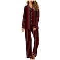 thumbnail image 1 of Generic Women's Home Pocket Printed Pajama Set for Daily Home Wear Red 8(L), 1 of 7