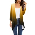 thumbnail image 2 of Women'S Cardigans Kimonos,Lightweight Front Open Cardigan For Women Summer Clearance,Open Front Breathable Cardigans,Women's Gradient Printed Long Sleeved Irregular Hem Pleated CardiganCardigan, 2 of 6