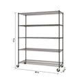 thumbnail image 4 of TRINITY Basics 5-Tier Wire Shelving Rack | 60 x 24 x 77 | Includes Wheels | NSF | Black, 4 of 6