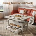 thumbnail image 4 of Rolanstar Coffee Table Lift Top, Multi-Function Convertible Coffee Table with Drawers and Hidden Compartment, Coffee Table Converts to Dining Table for Living Room, Home Office,Grey, 4 of 4