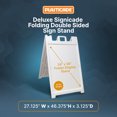 thumbnail image 2 of Plasticade Deluxe Signicade Portable Folding Double Sided Sign, White, 2 of 11