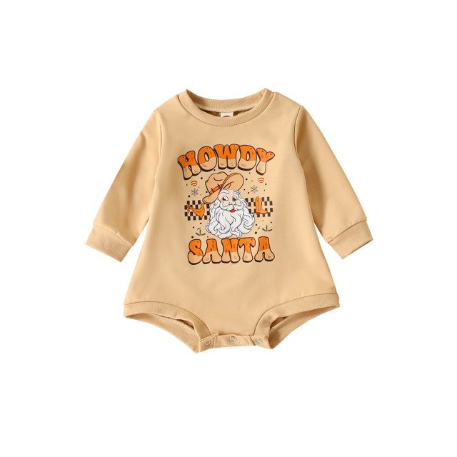 Faithtur Combinaison Bébé Automne Noël, Imprimé Lettre Père Noël Manches Longues Col Rond pour Garçons Filles