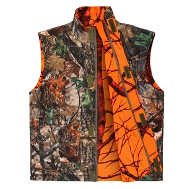 GUGULUZA Orange Camo Hunting Vest, Game Vest for Outdoor Fishing Hiking Camping Mountaineering, XL