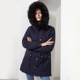 thumbnail image 4 of Yuyuzo Womens Winter Coats Hooded Long Sleeve Button Zip up Quilted Jacket with Zipper Pockets Solid Color, 4 of 6