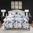 thumbnail image 4 of Marina Decoration Home Decor Ultra Soft Luxury Fluffy Goose Down Alternative Bedding Printed Comforter Set, Modern Green Leaves Pattern, 4 of 5