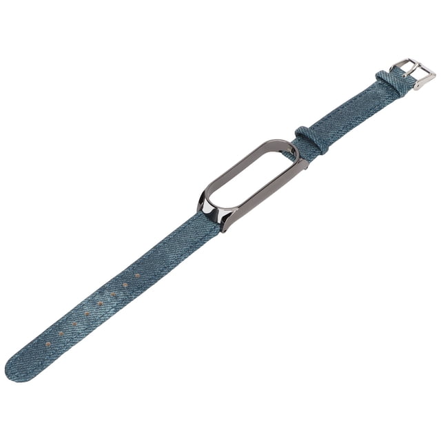 Watch Bands, Skin Friendly Smart Watch Bands Comfortable Feeling Fashionable Retro For Mi Band 5 Blue Denim Black Shell,Blue Denim Gold Shell,Gray Denim Black Shell,Gray Denim