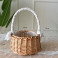 thumbnail image 2 of Hand Knitting Woven Flower Basket Storage Basket Weaving Flower Storage Basket Rattan Weaving Easy To Carry And Store Light M, 2 of 7