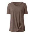 thumbnail image 4 of Birdeem T-Shirt Blouse à Manches Courtes à Col en V Uni pour Femmes, Coupe Ample, 4 of 12