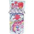 thumbnail image 2 of Trolls Ensemble de Draps pour Tout-Petits Poppy, Ensemble 3 Pcs pour Enfants avec Couette Réversible, 2 of 8