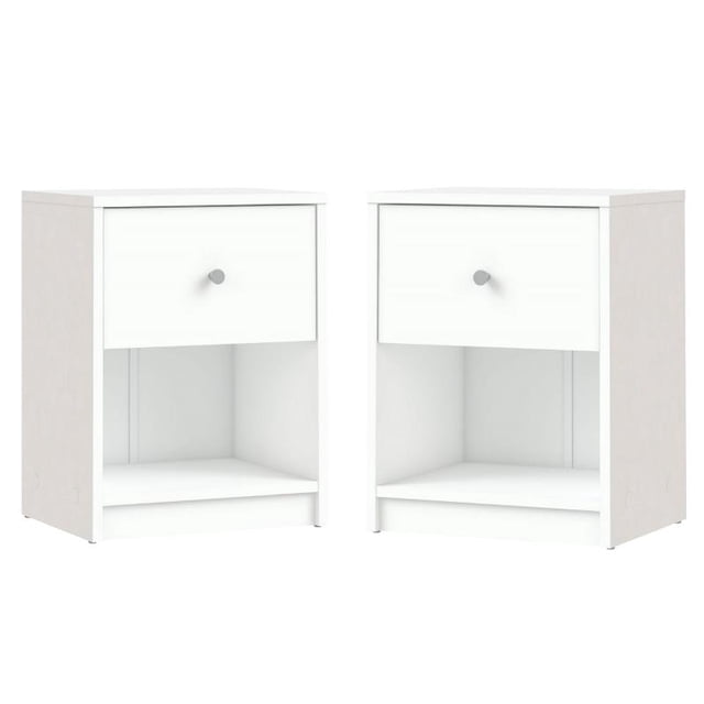 Tvilum Canada Ensemble de Meubles 2 Pcs Table de Chevet 1 Tiroir en Blanc