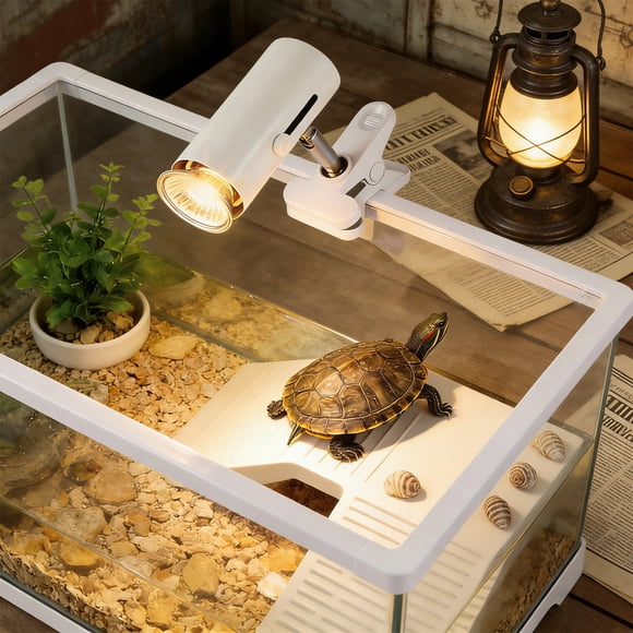 Tarmeek Lampe Chauffante pour Reptiles, Ampoule de Pétillant à Intensité Réglable, Émetteur de Chaleur en Céramique pour Lampe Chauffante de Tortue, Lumière de Terrarium pour Reptiles, Chauffage de Réservoir pour Tortue, Lézard, Gecko, Blanc