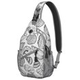 thumbnail image 1 of Tropical Seafood and Beach Themed Lightweight Sling Backpack Multipurpose Crossbody Bag with Layered Storage Durable and Stylish for Travel Hiking and Daily Use, 1 of 3