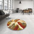 thumbnail image 3 of Ahgly Company Tapis d'Intérieur Carrés Abstraits Jaunes Abstraits pour Aire, 8 Pieds Carré, 3 of 6
