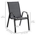 thumbnail image 3 of Outsunny 4-Piece Outdoor Dining Chair Set for Relaxing on Patio, Black, 3 of 10