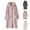 Ypr1-Rose, variante sur Meichang Peignoirs en Coton pour Femmes à Capuche en Molleton Peluche à Manches Longues Peignoir Boutonné d'Hiver Chaud et Doux Longueur Genou Peignoir de Spa avec Poches